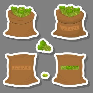 Sacks with natural food 스톡 일러스트