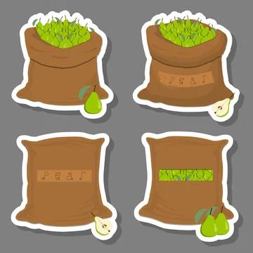 Sacks with natural food Stock Illustration