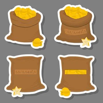 Sacks with natural food Stock Illustration