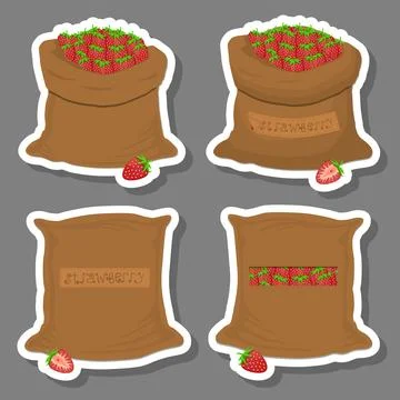 Sacks with natural food Stock Illustration