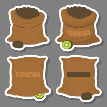 Sacks with natural food 스톡 일러스트
