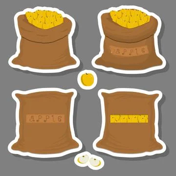 Sacks with natural food Stock Illustration