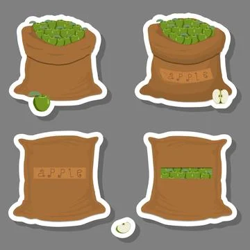 Sacks with natural food Stock Illustration