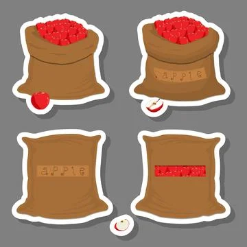 Sacks with natural food Stock Illustration
