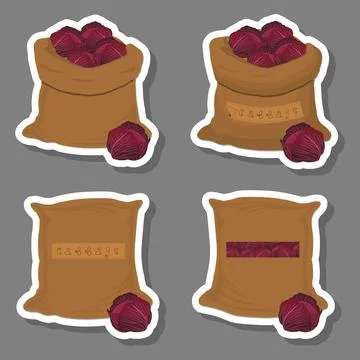 Sacks with natural food Stock Illustration