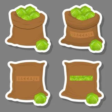 Sacks with natural food Stock Illustration