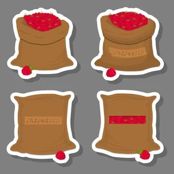 Sacks with natural food Stock Illustration