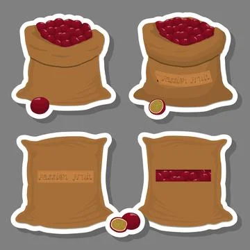 Sacks with natural food Stock Illustration