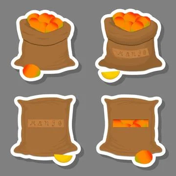Sacks with natural food Stock Illustration