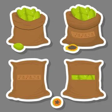 Sacks with natural food Stock Illustration