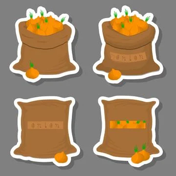 Sacks with natural food Stock Illustration