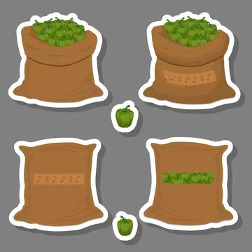 Sacks with natural food Stock Illustration