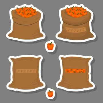 Sacks with natural food Stock Illustration