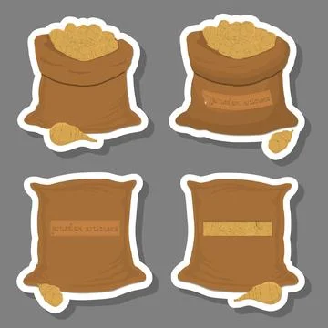 Sacks with natural food Stock Illustration