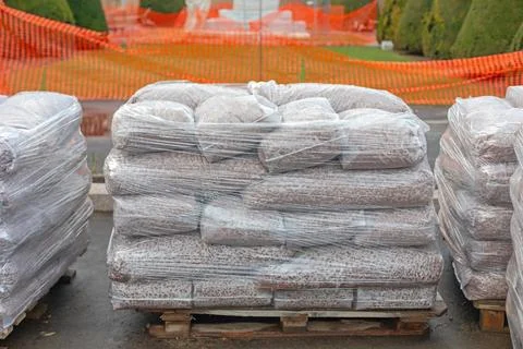 Sacks at Pallets Park Stock Photos