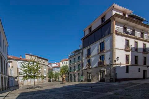 Saco and Arce Square  in the city of Orense Stock Photos
