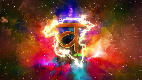 Sacral Chakra symbol with Energy effect Stock Footage 263396057