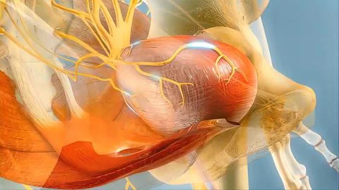 Sacral nerve stimulation, also known as sacral neuromodulation, Stock Illustration
