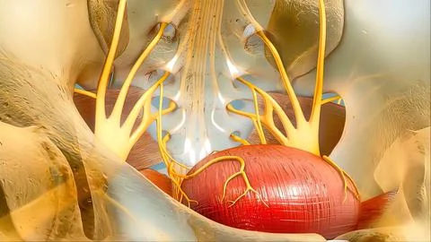 Sacral nerve stimulation, also known as sacral neuromodulation, Stock Illustration