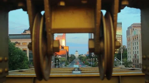Sacramento Capitol Tower Bridge Rack Focus Stock Footage 50182765