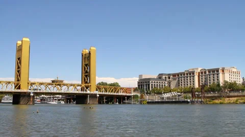Sacramento Tower Bridge Stock Footage 33723053