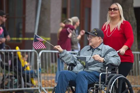 Sacramento Veterans Day Parade. WWII Veteran. Stock Photos