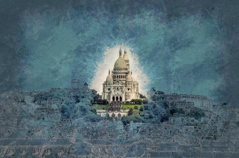 Sacre Coer, Paris Stock Illustration