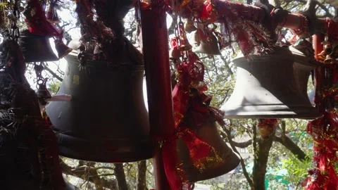 Sacred Bell in Temple Courtyard Video stock 337623840
