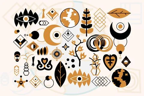 Sacred Boho Magic Elements Luxury Collection Illustrazione stock