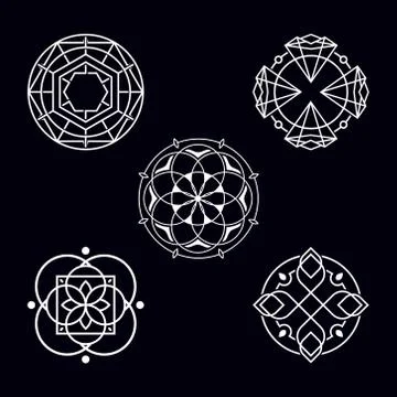 Sacred circle geometry abstract design Stock Illustration