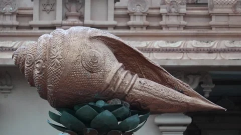 Sacred Conch Shell (Shankh)  Hindu Symbol of Purity and Devotion Video stock 318617671