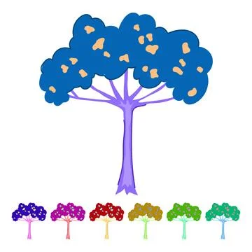 Sacred fantasy magic tree vector cartoon graphic 스톡 일러스트
