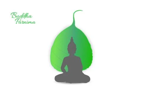 Sacred fig or Pipal tree leaf Buddha Purnima or Vesak day vector illustration Stock Illustration