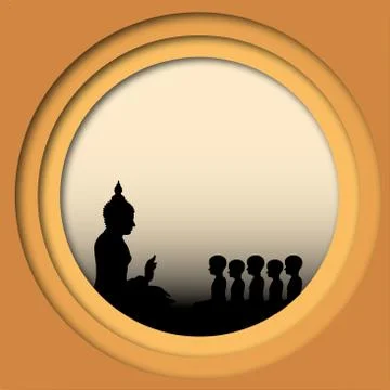 Sacred fig or Pipal tree leaf Buddha Purnima or Vesak day vector illustration Illustrazione stock