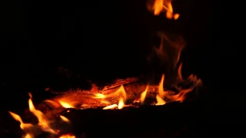 Sacred fire in the night Stock Footage 112247725