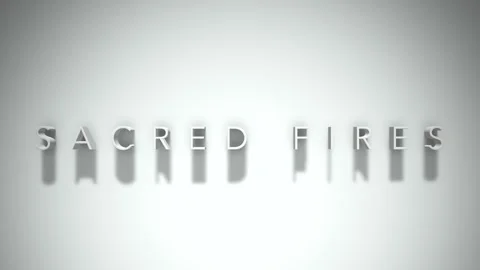Sacred fires 3D title animation white text on a white background Stock Footage 299374896