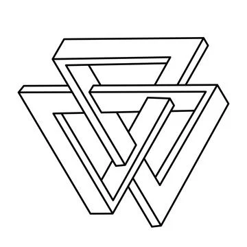 Sacred geometric figures. Impossible shape. Web design element. Optical illusion Stock Illustration