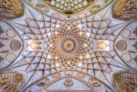Sacred geometry ceiling in Iran Stock Photos
