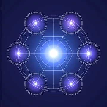 Sacred geometry. Concept for astrology. Flat illustration vector. Stock Illustration