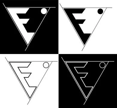 Sacred geometry-earth/ letter E/ minimalist logo Stock Illustration