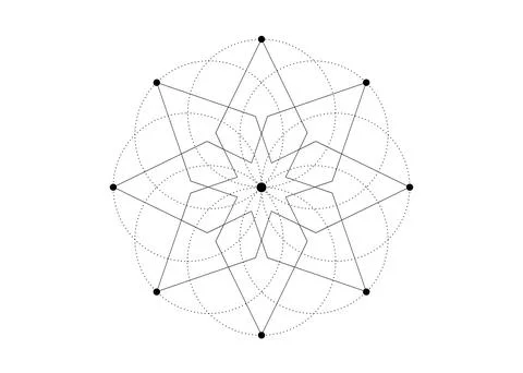 Sacred Geometry, eight pointed star. Logo icon  Geometric mystic mandala Stock-Illustration