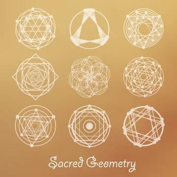 Sacred geometry elements Stock Illustration