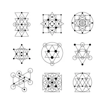 Sacred geometry elements Stock Illustration