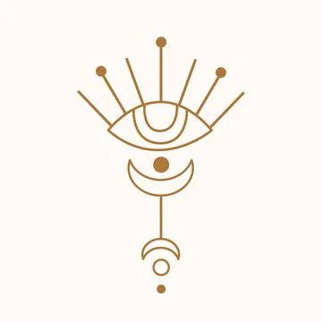 Sacred geometry eye logo Stock Illustration