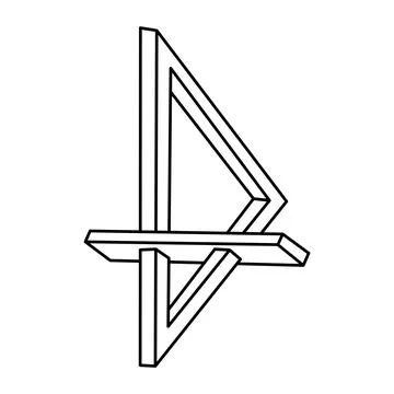 Sacred geometry figure. Impossible shapes. Web design elements. Optical illusion Stockillustratie