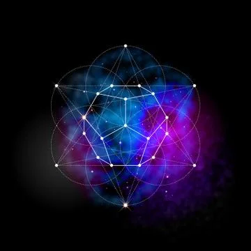 Sacred geometry. Flower of life pattern symbol Stock Illustration
