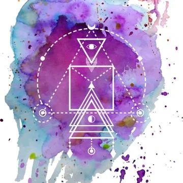 Sacred geometry forms, shapes of lines, logo, sign, symbol. Stock Illustration