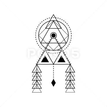 Sacred geometry forms, shapes of lines, logo, sign, symbol ...