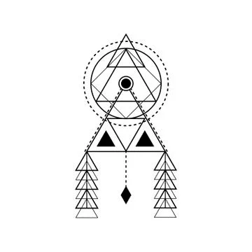 Sacred geometry forms, shapes of lines, logo, sign, symbol. Stock Illustration