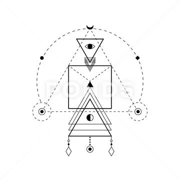 Sacred geometry forms, shapes of lines, logo, sign, symbol.: Royalty ...